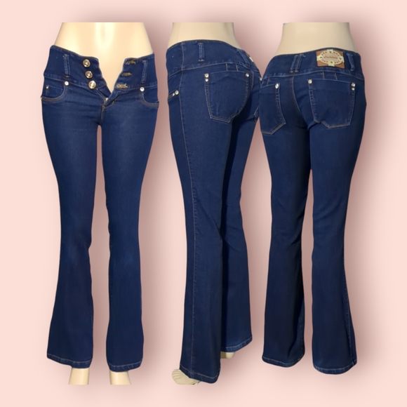 *NEW* Colombian Authentic Butt Lifter Bell Leg Jeans Size 8 - Picture 6 of 16